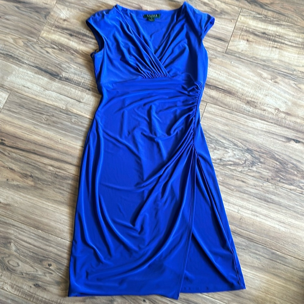 Lauren by Ralph Lauren Blue Fitted Dress 8